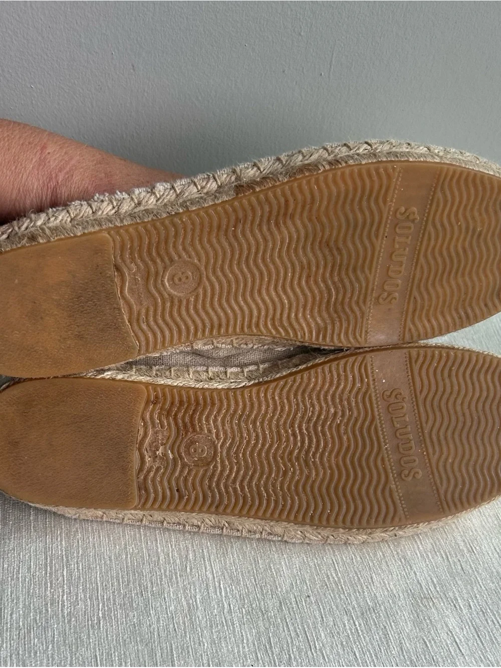 SOLUDOS wink eye espadrilles natural size 8 ⭐️